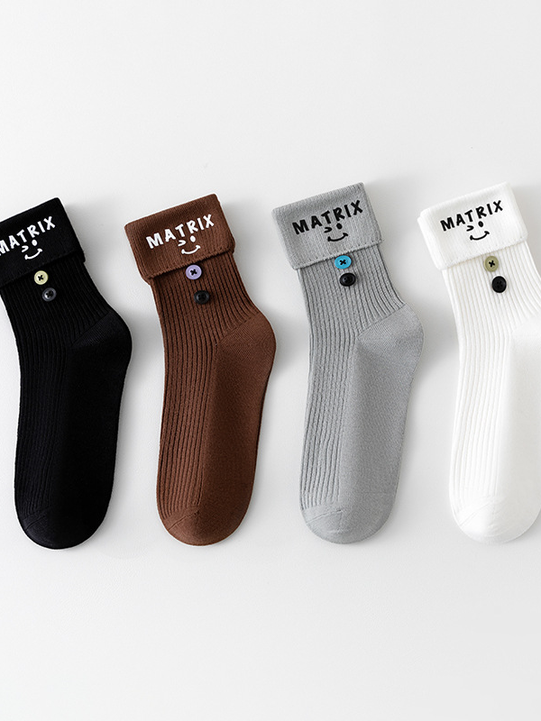 Women's autumn and winter thickened Korean all-match college style mid-tube socks
