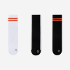 Women's solid color all-match Korean ins double horizontal bar mid-tube socks