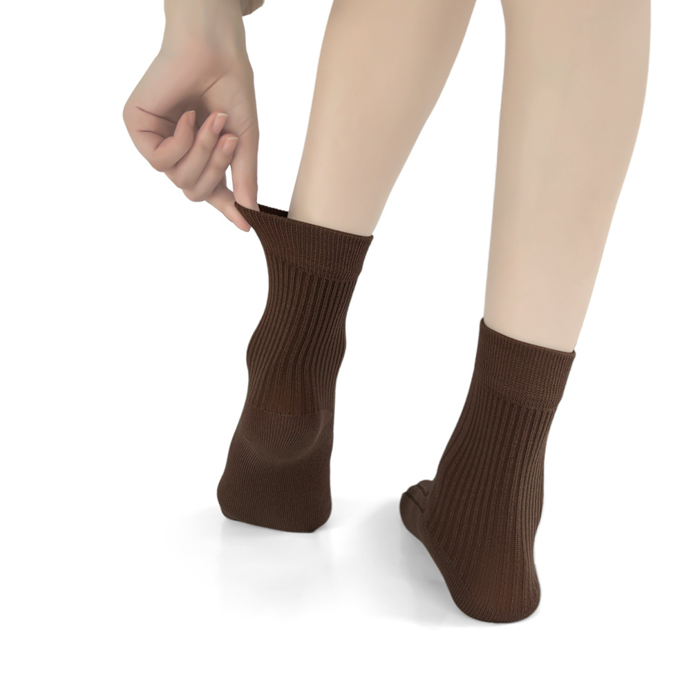 Men's autumn and winter antibacterial boneless vertical stripe Harajuku style middle tube socks(5 pairs) - Image 3