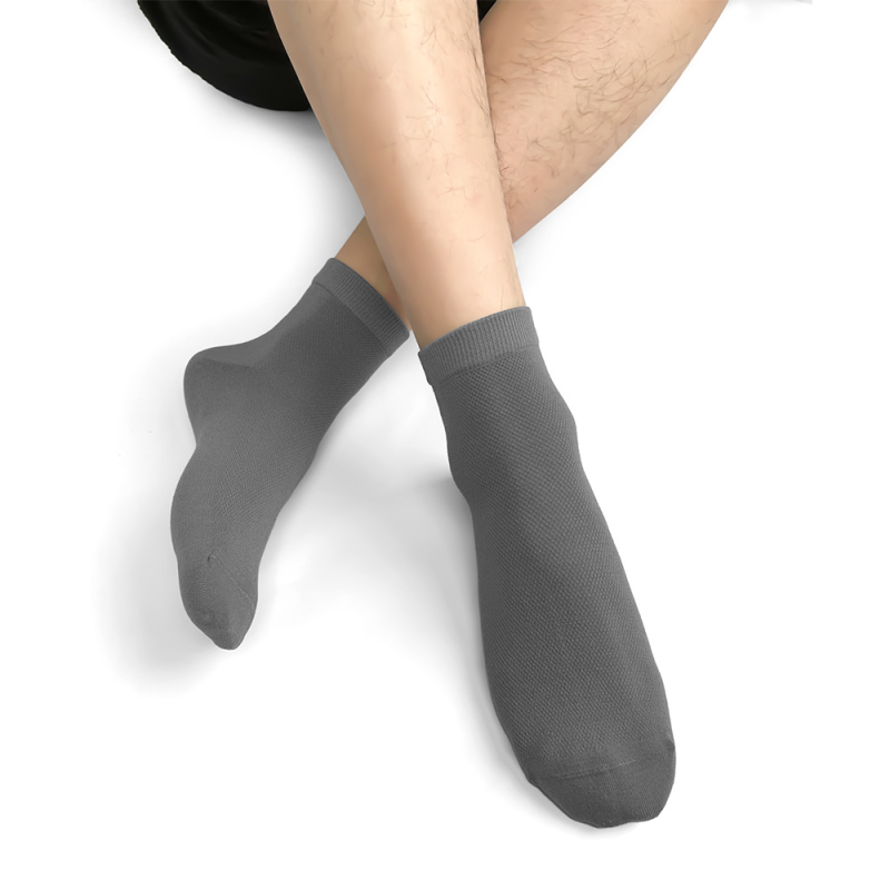 Men's spring and autumn new simple all-match mesh breathable antibacterial ankle socks（5 pairs） - Image 3