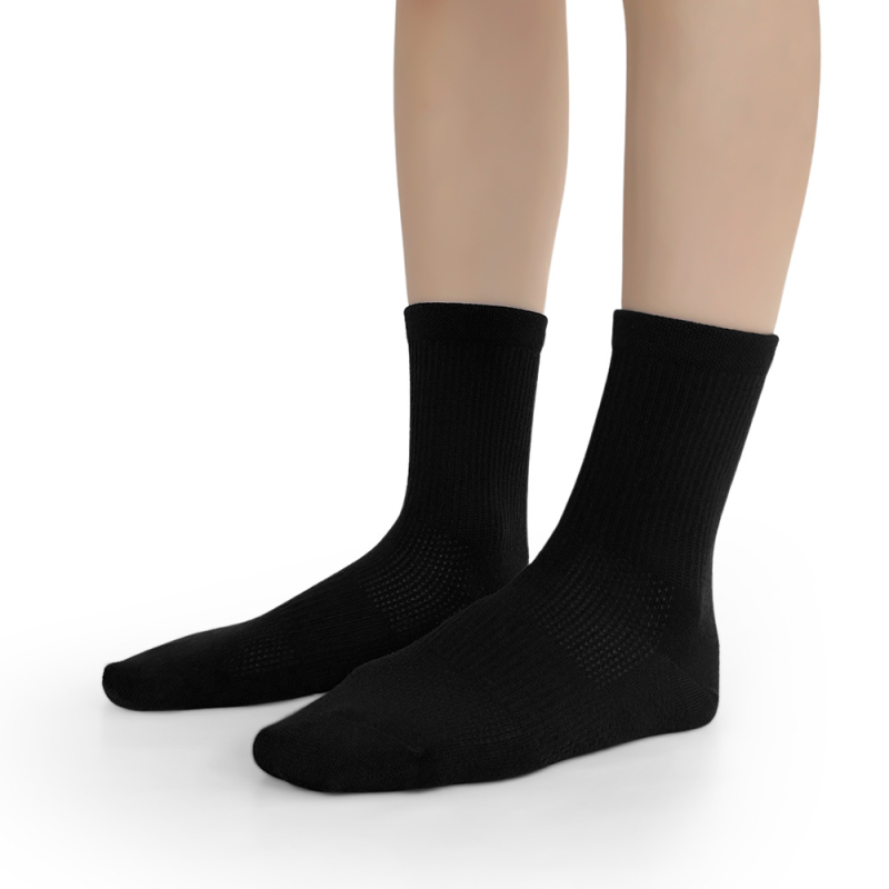 Black and white all-match simple autumn and winter cotton light sports antibacterial boneless men's middle tube socks（5 pairs） - Image 4