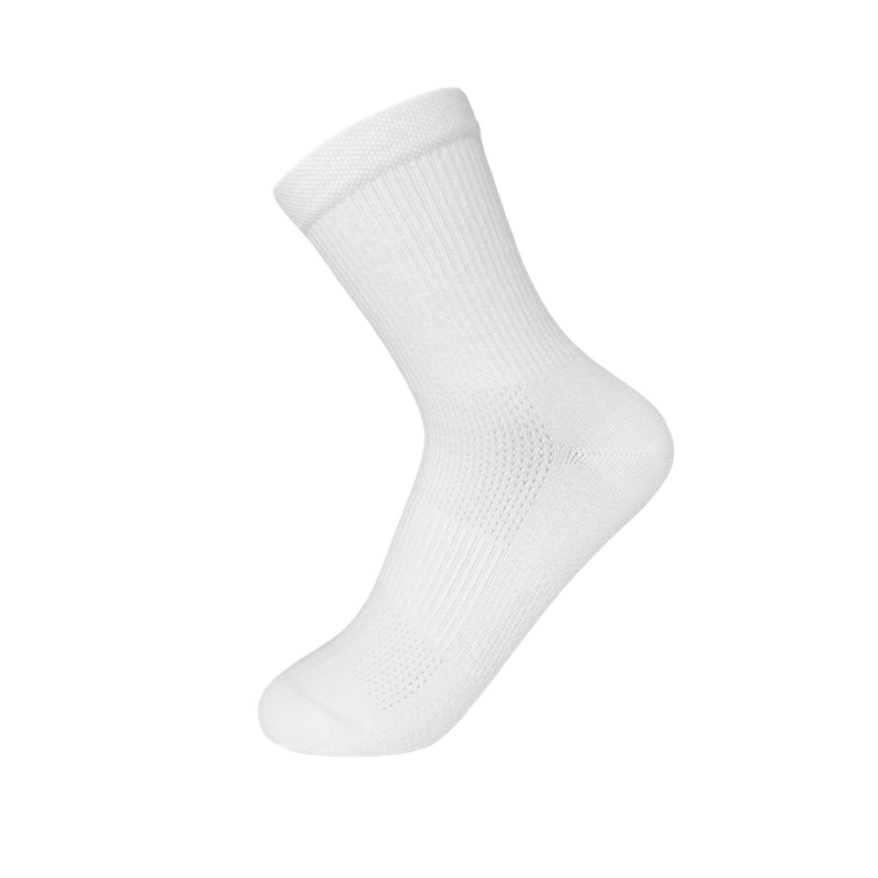 Black and white all-match simple autumn and winter cotton light sports antibacterial boneless men's middle tube socks（5 pairs） - Image 5