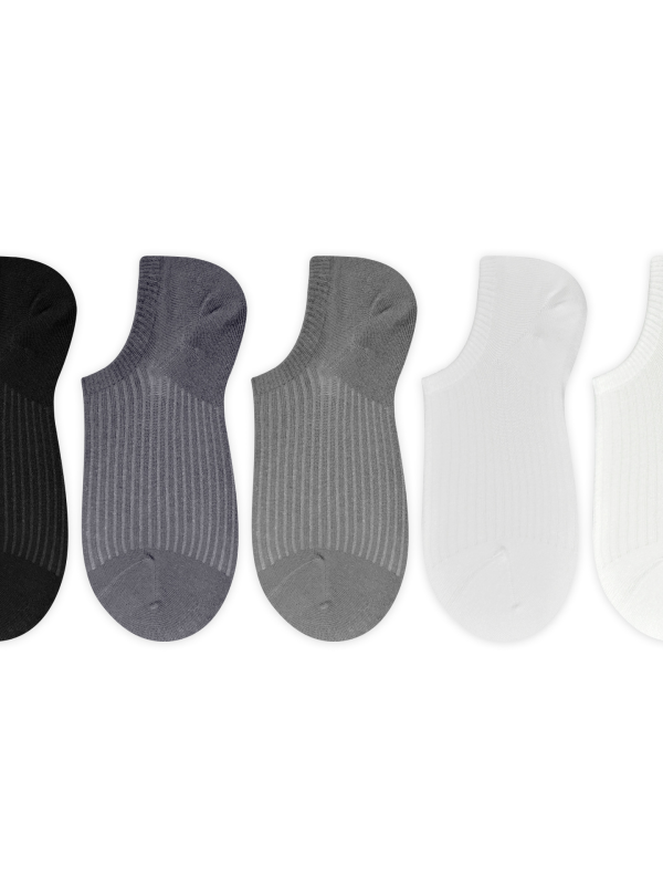 Men's spring and summer new all-match cotton antibacterial thin boat socks（5 pairs）