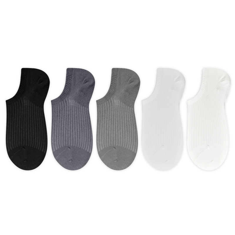 Men's spring and summer new all-match cotton antibacterial thin boat socks（5 pairs）