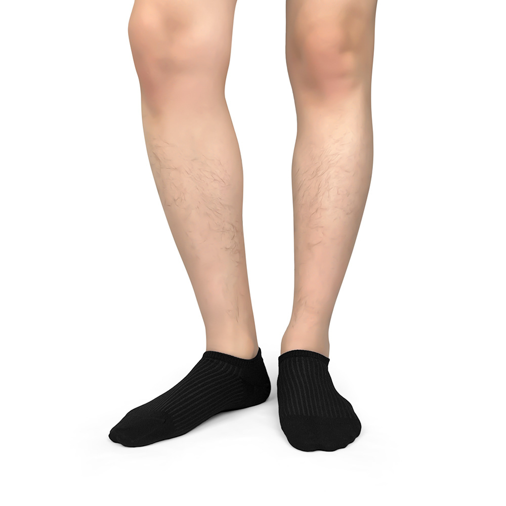 Socks men's short socks spring and summer new cotton casual all-match short socks thin vertical stripe breathable invisible men Boat socks(5 pairs) - Image 4