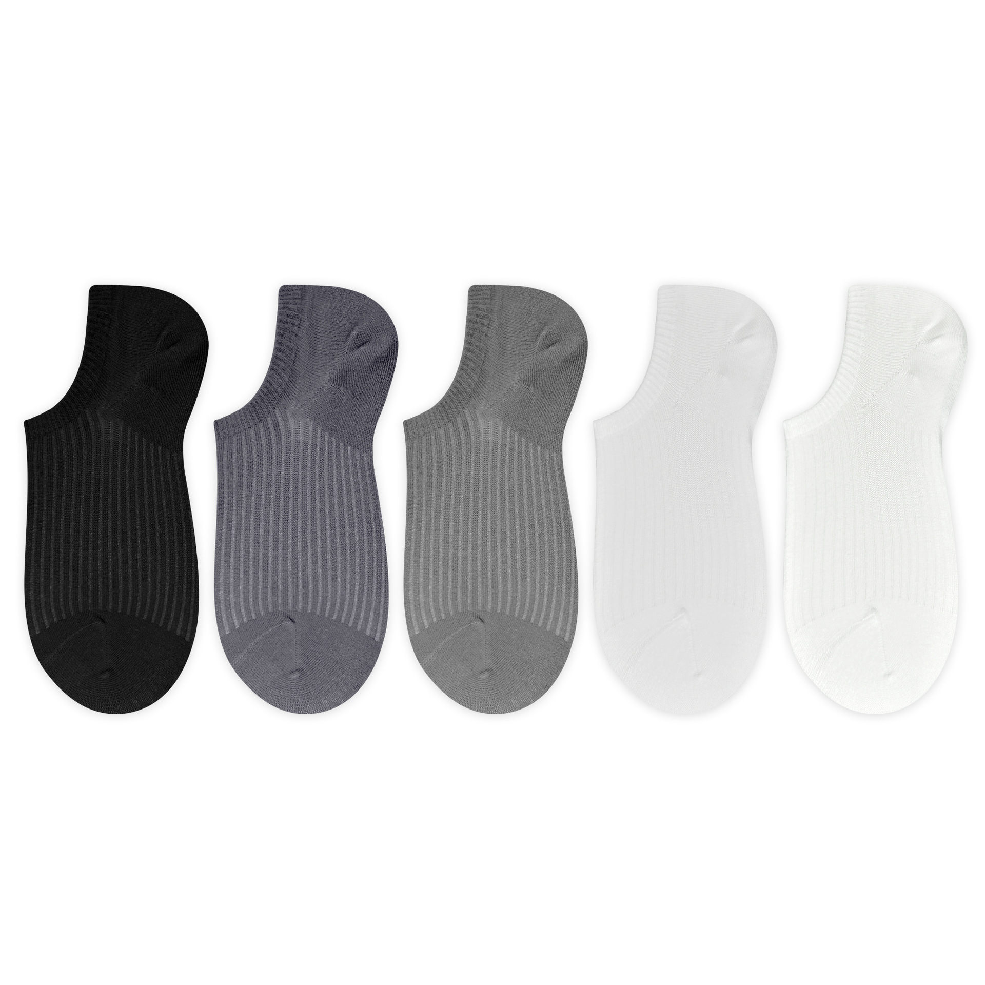 Socks men's short socks spring and summer new cotton casual all-match short socks thin vertical stripe breathable invisible men Boat socks(5 pairs)