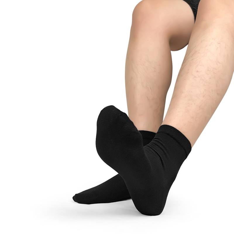Men's short tube socks spring and autumn new combed cotton mesh breathable antibacterial ankle socks（5 pairs） - Image 4