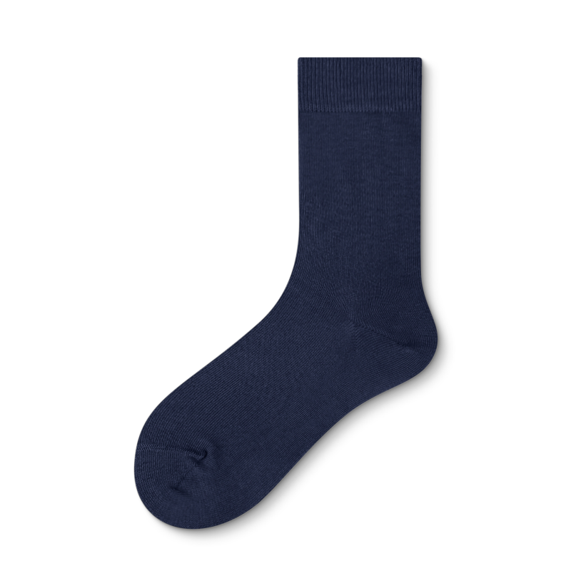 Men's solid color spring and autumn cotton casual antibacterial basic versatile Harajuku style men's socks middle and high tube socks（5 pairs） - Image 8