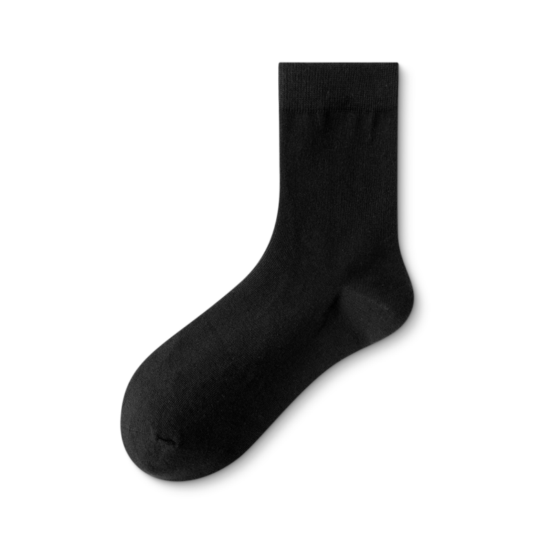 Men's cotton casual antibacterial boneless basic solid color men's socks spring and autumn middle tube socks - Image 8