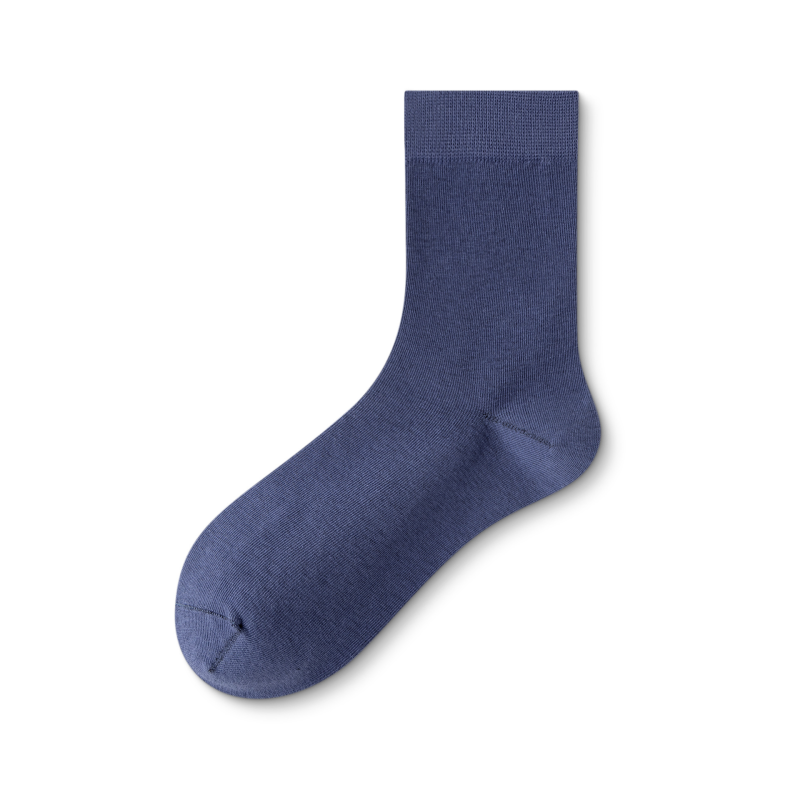 Men's cotton casual antibacterial boneless basic solid color men's socks spring and autumn middle tube socks - Image 10