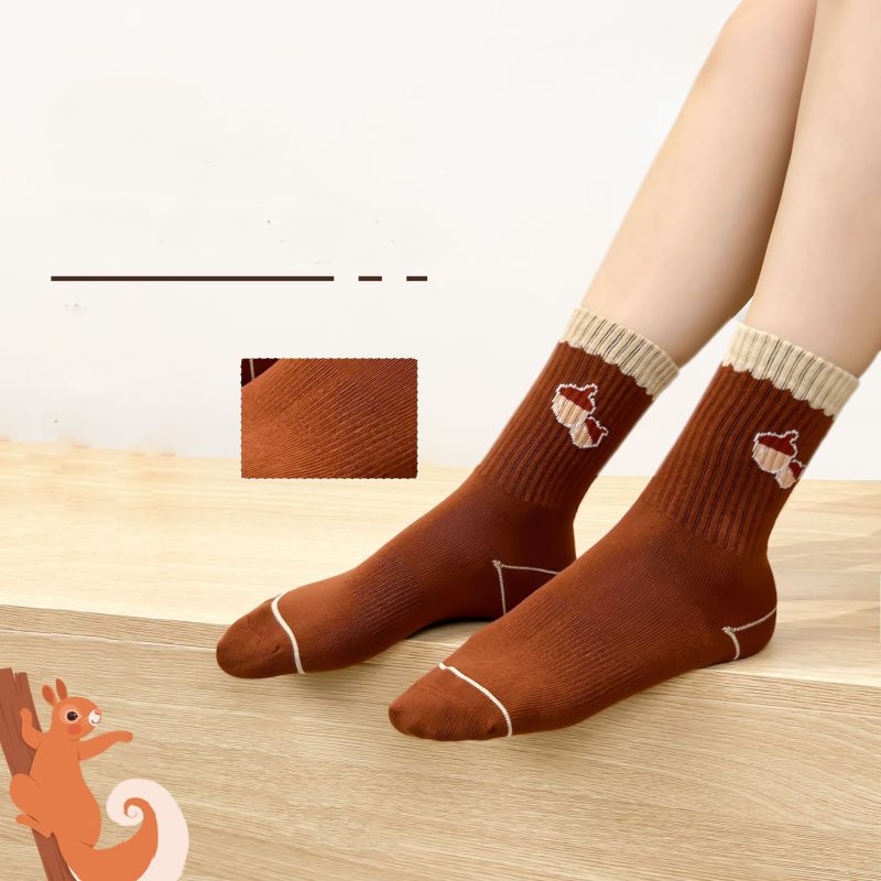 Women's Maillard all-match pine cone mid-high socks（5 pairs） - Image 3