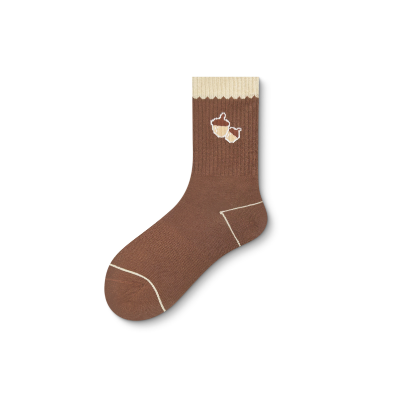 Women's Maillard all-match pine cone mid-high socks（5 pairs） - Image 6