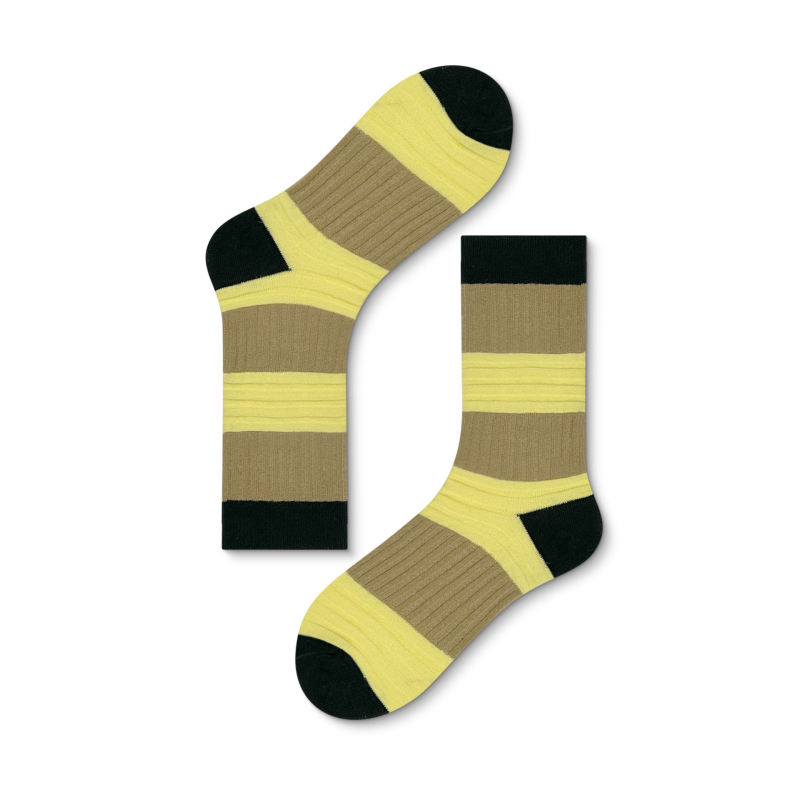 Women's socks contrast stripes spring and summer new trendy cotton casual all-match women's mid-high socks - Image 8