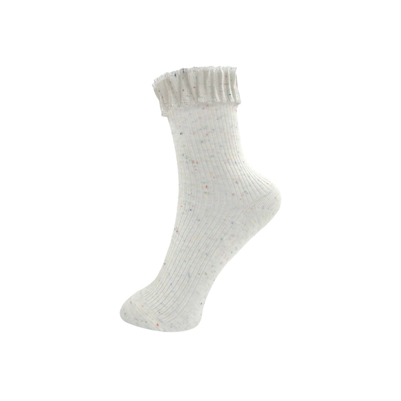 Women's autumn and winter new Korean version of solid color dot yarn lace princess style jk style mid-high socks - Image 6