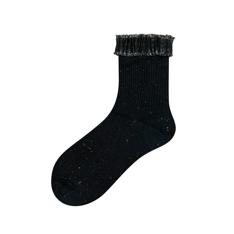 Women's autumn and winter new Korean version of solid color dot yarn lace princess style jk style mid-high socks - Image 4