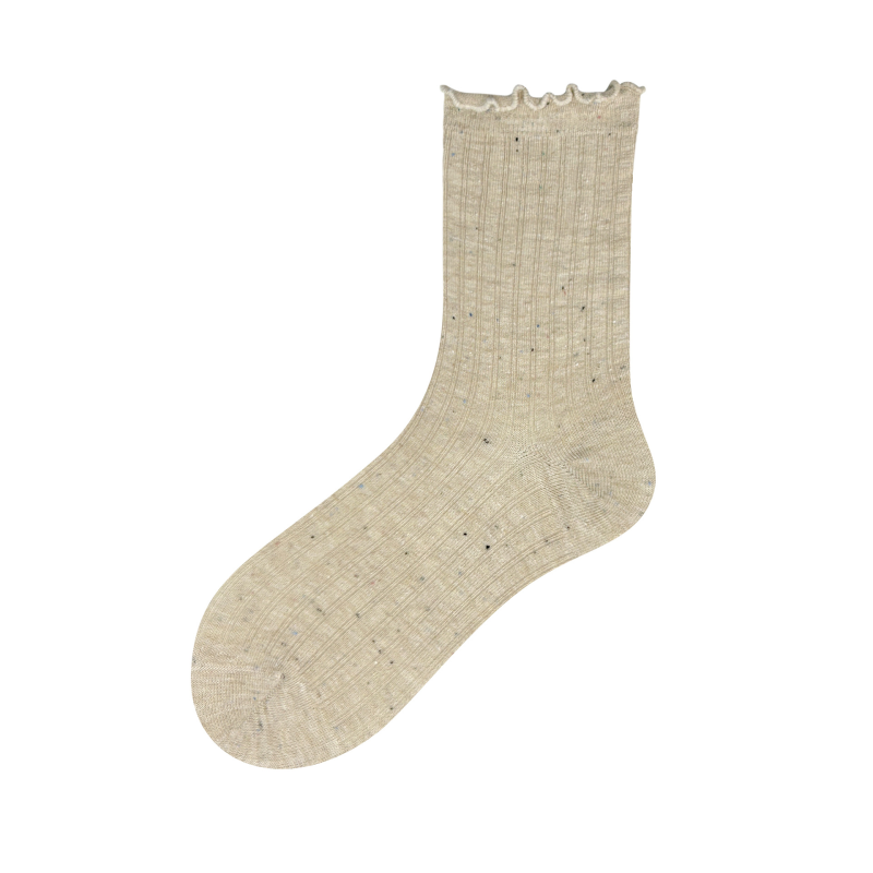 Women's dot yarn wood ear lace Korean early autumn new multi-color versatile trendy socks - Image 10