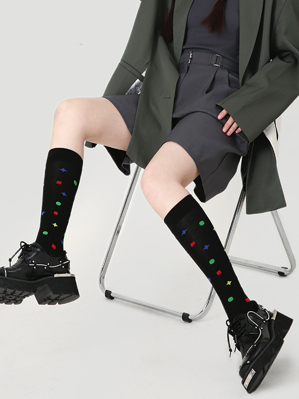 Renaissance original women's socks spring and summer mid-length socks neon light calf socks thin versatile knee-high socks for women
