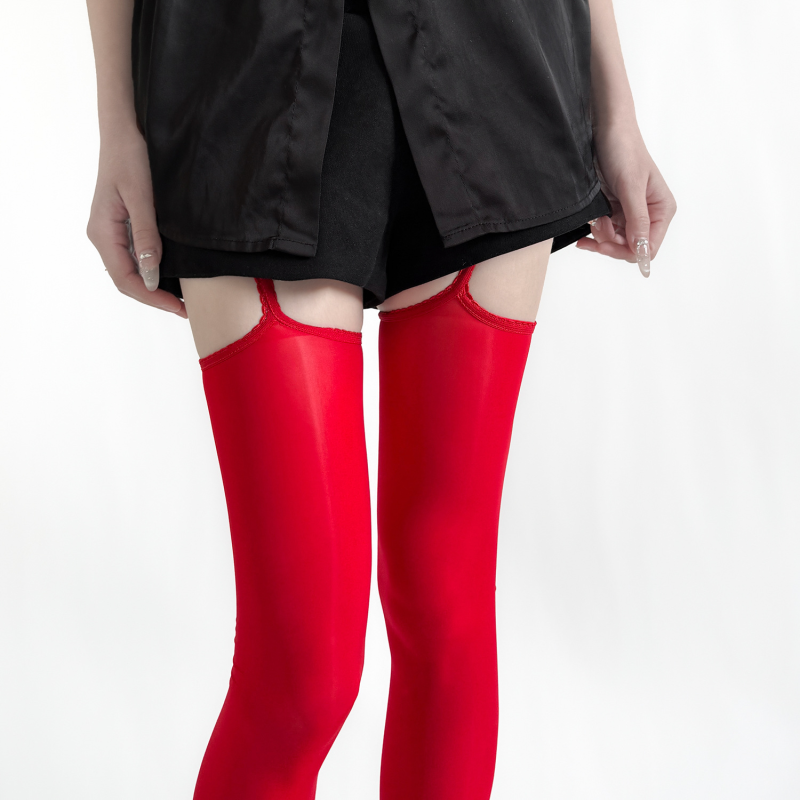 Spring and summer sexy aurora lace one-piece suspenders oily over-the-knee socks pure desire thin horse oil high socks black over-the-knee - Image 19