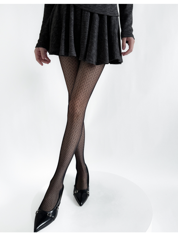 Spring and summer Japanese wave pattern mesh pants seamless ultra-thin pantyhose sexy coffee anti-snagging black bottoming fishnet stockings