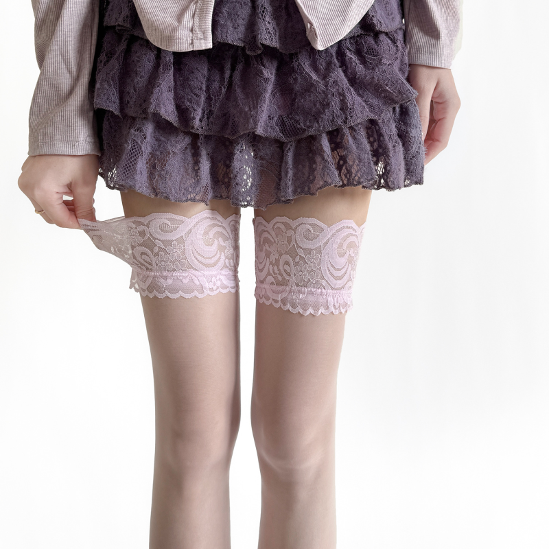 Long stockings sexy lace lace silicone non-slip beautiful leg socks for women spring and summer ultra-thin over-the-knee high socks pure desire socks - Image 14