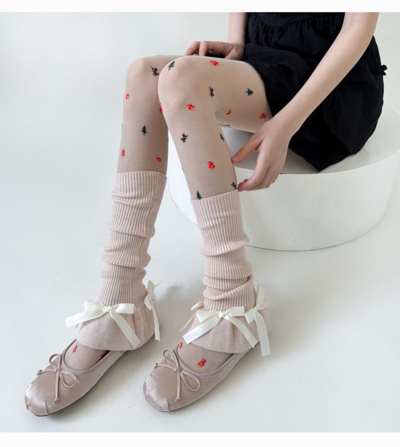 Niche cute Christmas element ultra-thin pantyhose for women milky white sweet thin transparent black sexy stockings for women - Image 10