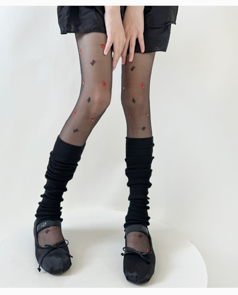 Niche cute Christmas element ultra-thin pantyhose for women milky white sweet thin transparent black sexy stockings for women - Image 14