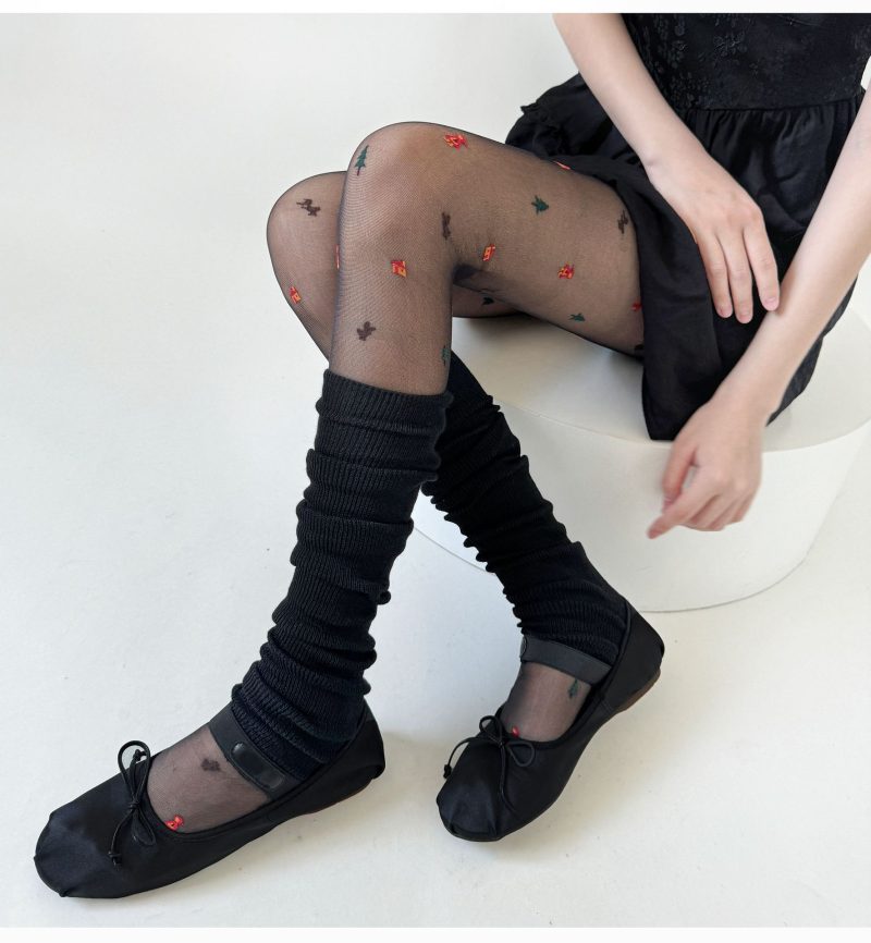Niche cute Christmas element ultra-thin pantyhose for women milky white sweet thin transparent black sexy stockings for women - Image 23