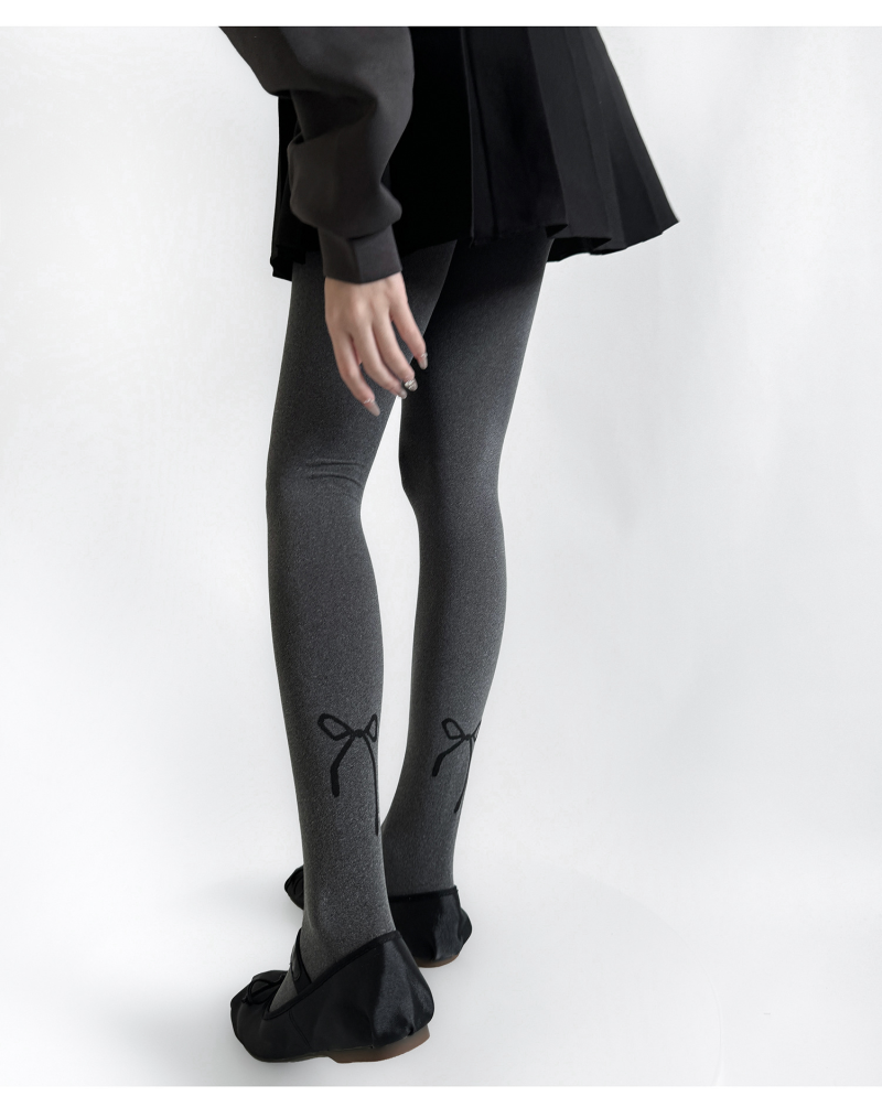 Butterfly Bowknot jacquard pantyhose spring and autumn 120D micro-transparent slimming and thin sweet bottoming socks velvet retro socks - Image 6