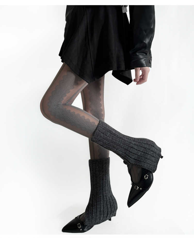 Autumn and winter sexy gray jacquard stockings pure desire vertical stripe bottoming socks hot girl layered versatile bottoming pantyhose spring and autumn - Image 4