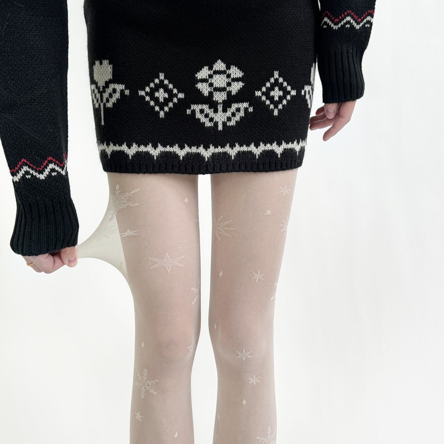 Snowflake Stockings: Japanese Layered Bottoming Socks for Autumn Winter - Image 6