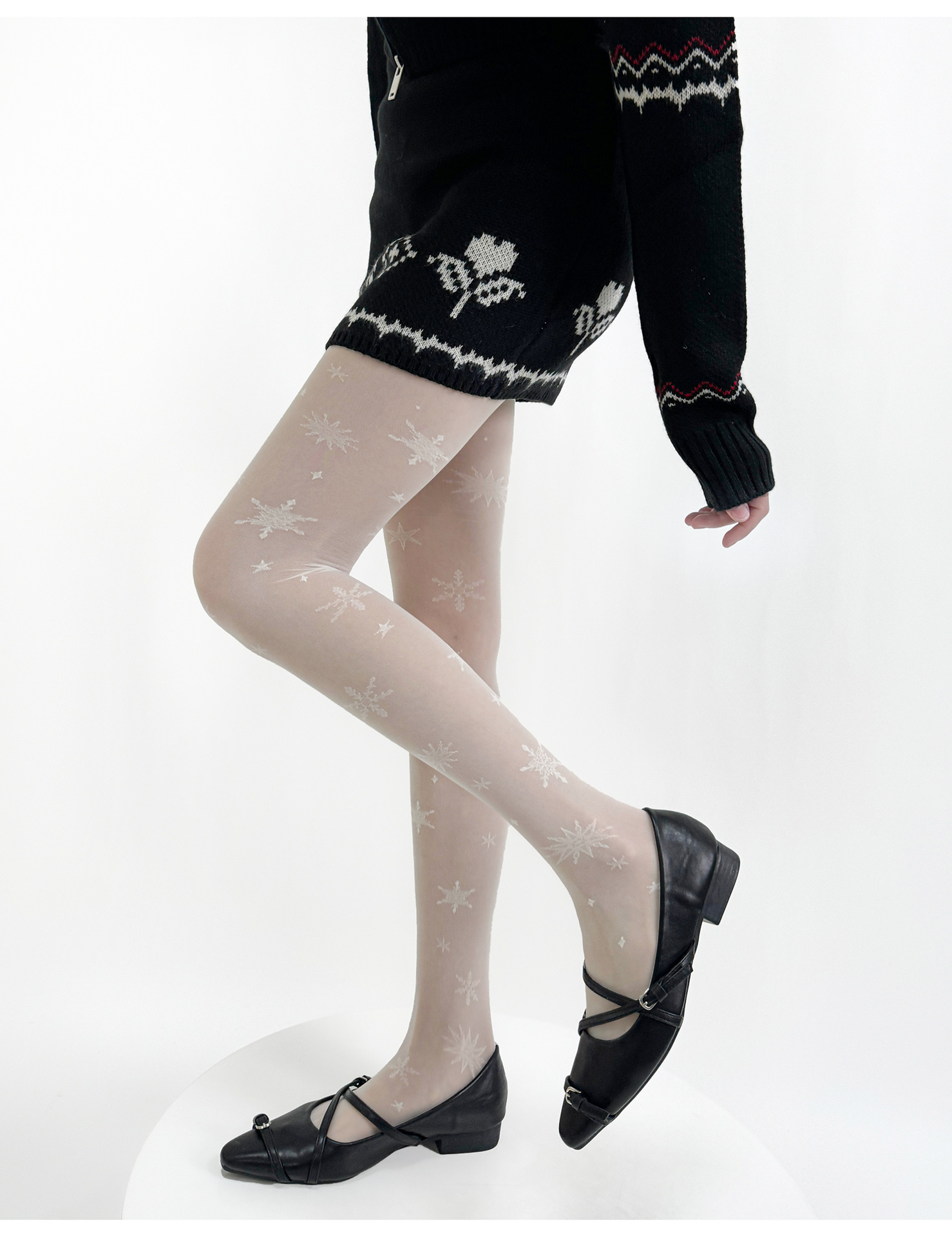 Snowflake Stockings: Japanese Layered Bottoming Socks for Autumn Winter - Image 8