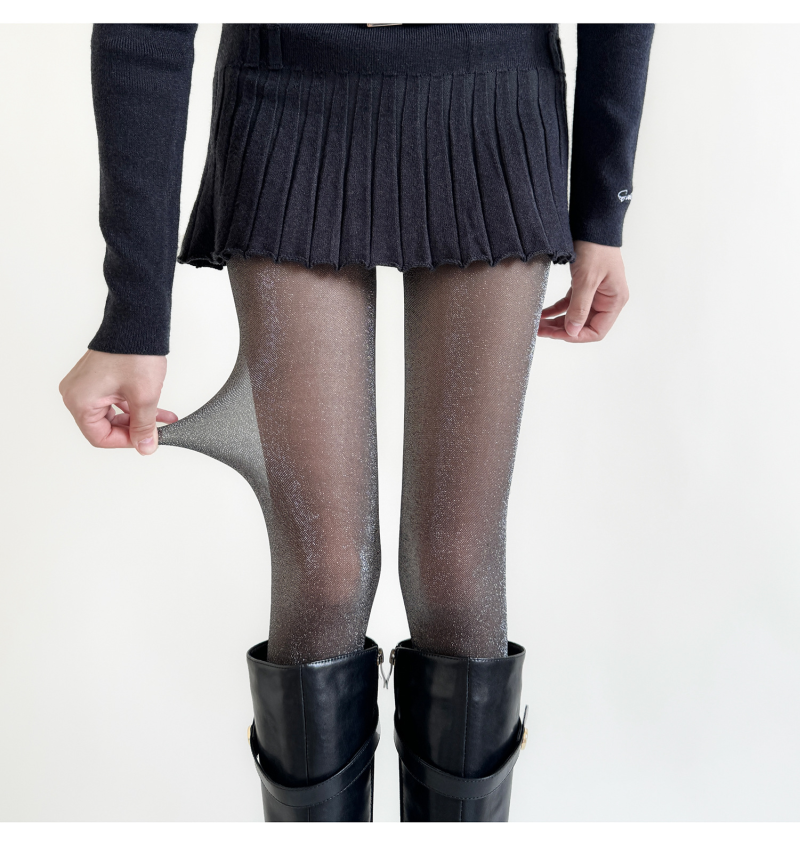 Gray silk sexy pearl stockings shiny bottoming socks pure desire style fine glitter ultra-thin flash ladies pantyhose wine red - Image 8