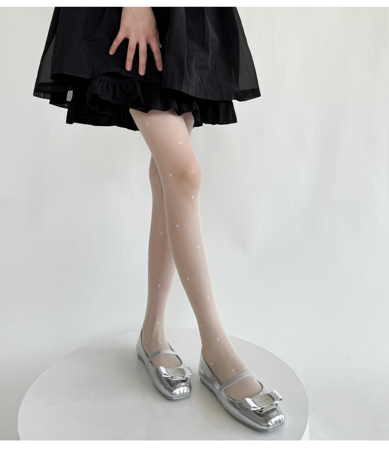 2024 spring and summer new ultra-thin style arbitrary cut 0D base jacquard stockings love dot pantyhose basic style - Image 5