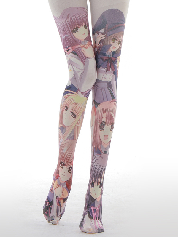 Two-dimensional sister print pantyhose Cartoon girl pantyhose cosplay character pattern pantyhose