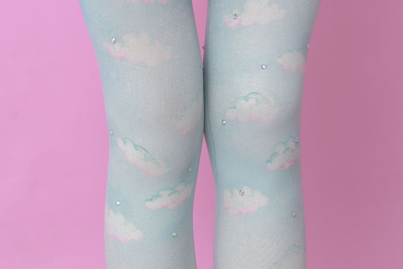 Colorful cloud colored diamond print pantyhose Two-dimensional diamond pattern bottoming socks - Image 5