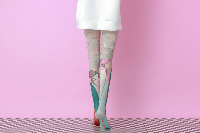 Ancient costume element print pantyhose - Image 4