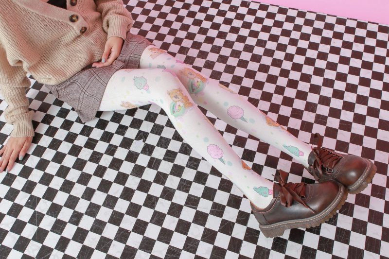 Cute bear ice cream print pantyhose - Image 5