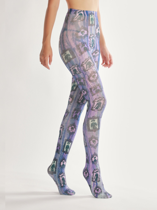 European pattern printed pantyhose