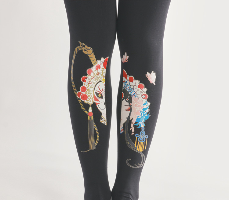 Velvet Lined Pantyhose: Autumn Winter Face Pattern Bottoming Socks - Image 6