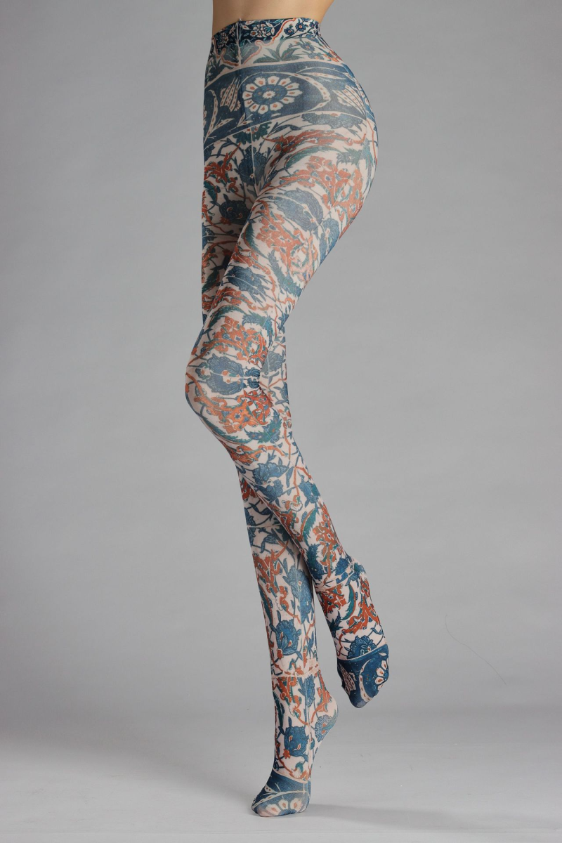 Art pattern print tights