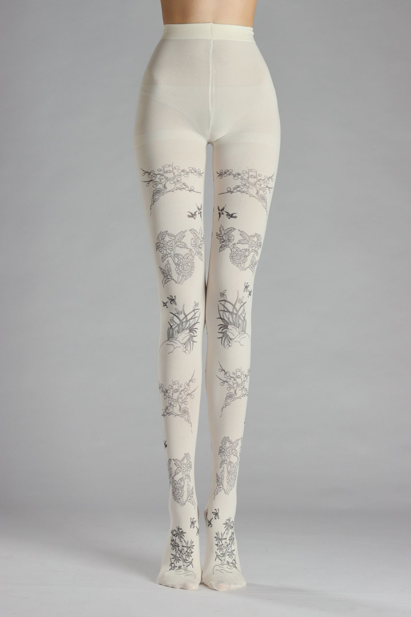 Abstract sketch element print tights - Image 2
