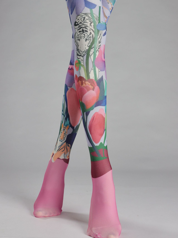 Tiger element print tights