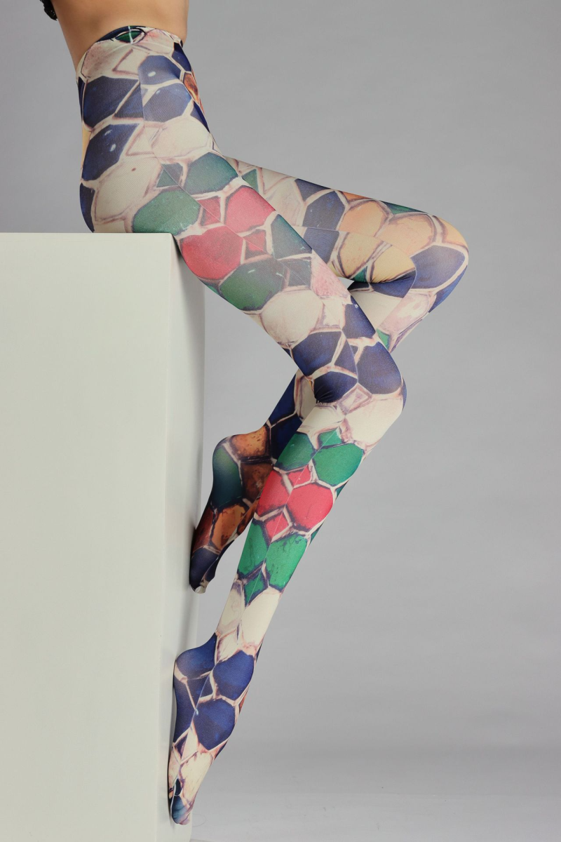Colorful art print tights - Image 9