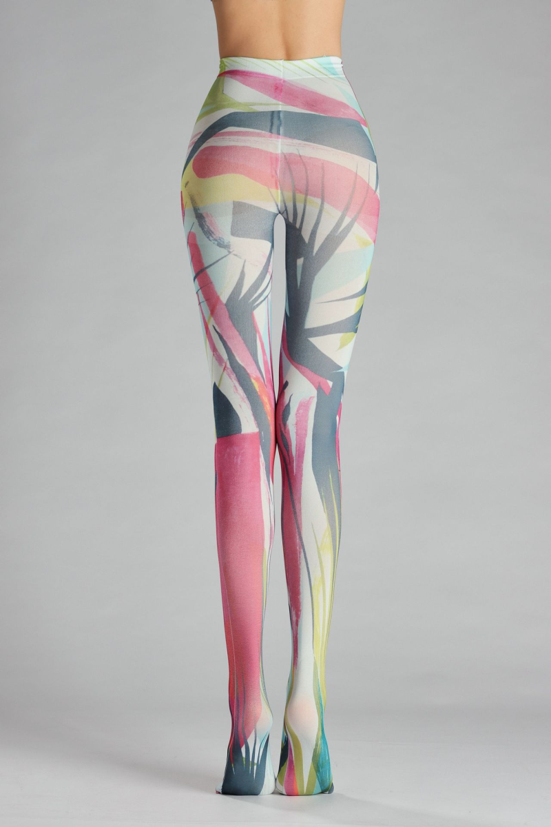 Abstract pattern print tights