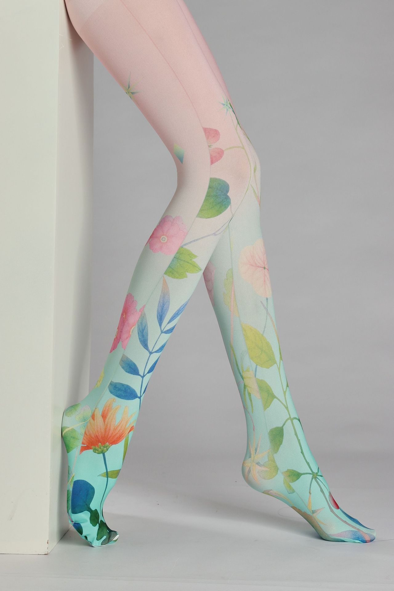 Floral Art Print Tights: Stylish Flower Pattern Leggings