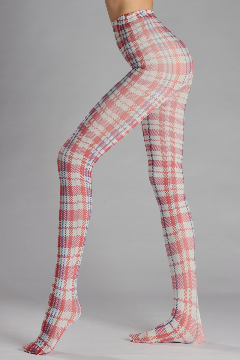 Nostalgic plaid print tights - Image 3