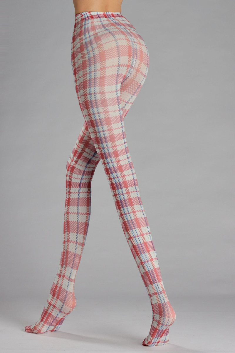 Nostalgic plaid print tights - Image 4