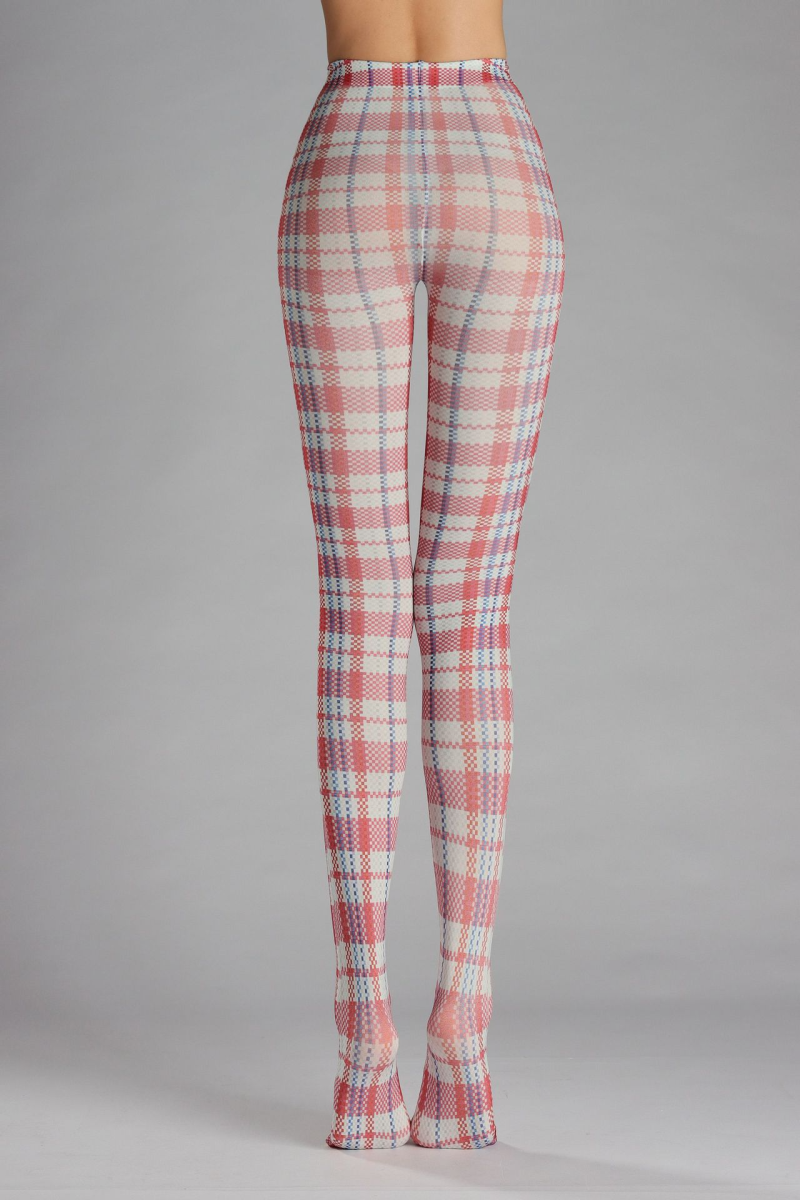 Nostalgic plaid print tights - Image 5