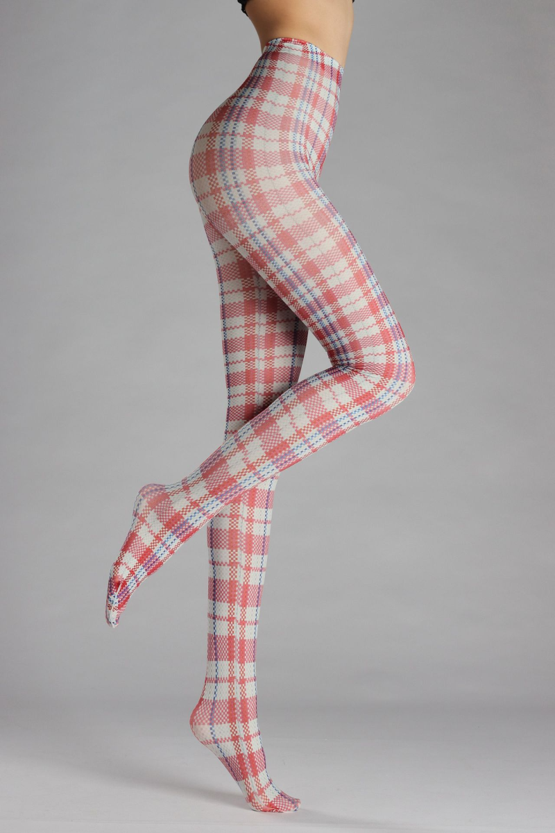 Nostalgic plaid print tights - Image 6
