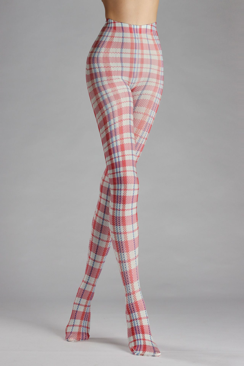 Nostalgic plaid print tights - Image 7